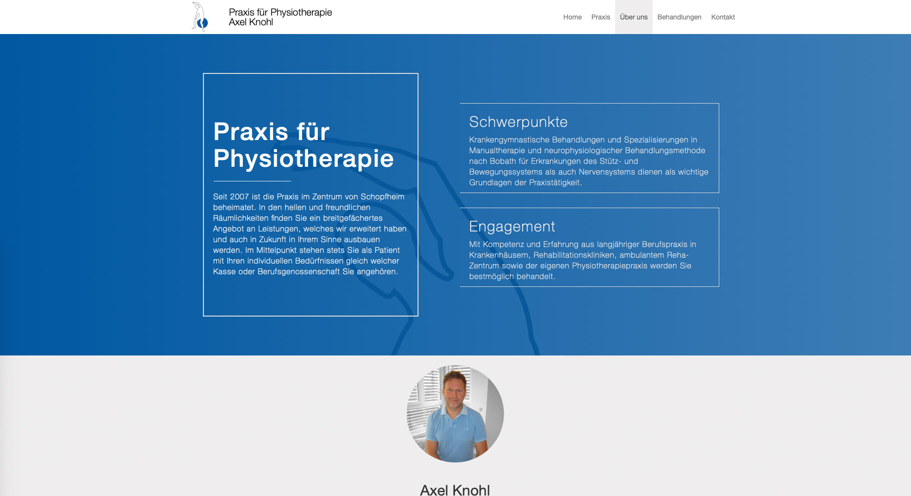 Physiotherapie Axel Knohl Website